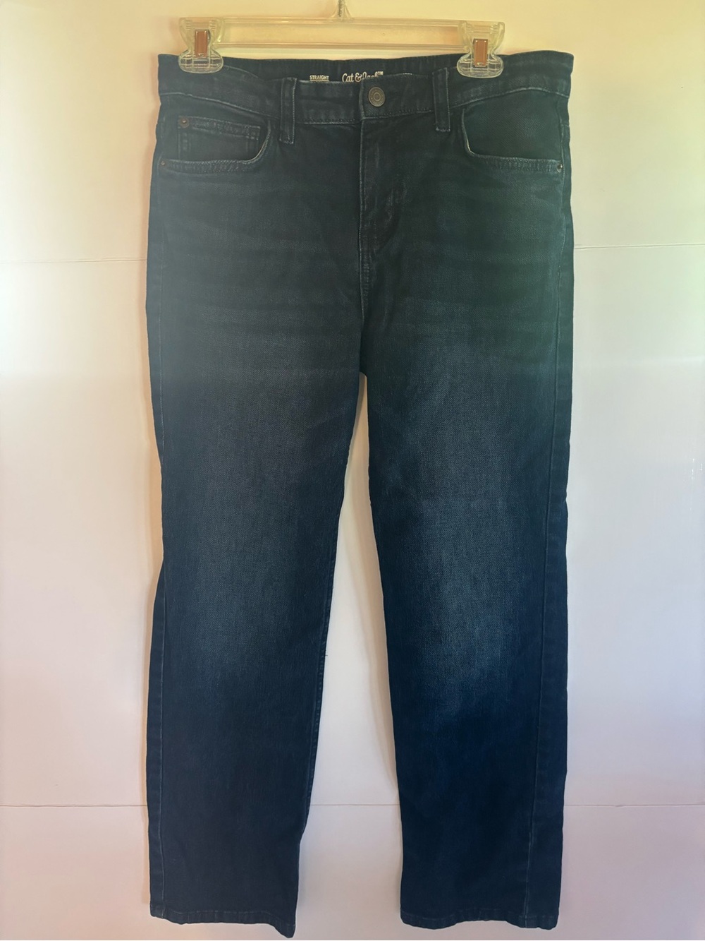 Cat & Jack Boys Dark Blue Straight-Leg Jeans, size 16
